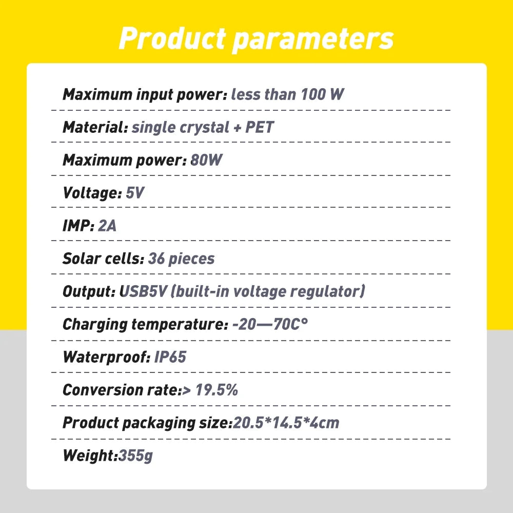 100W 10V Portable Solar Panel Kit, Folding Charger for Camping, RV, Marine, Waterproof