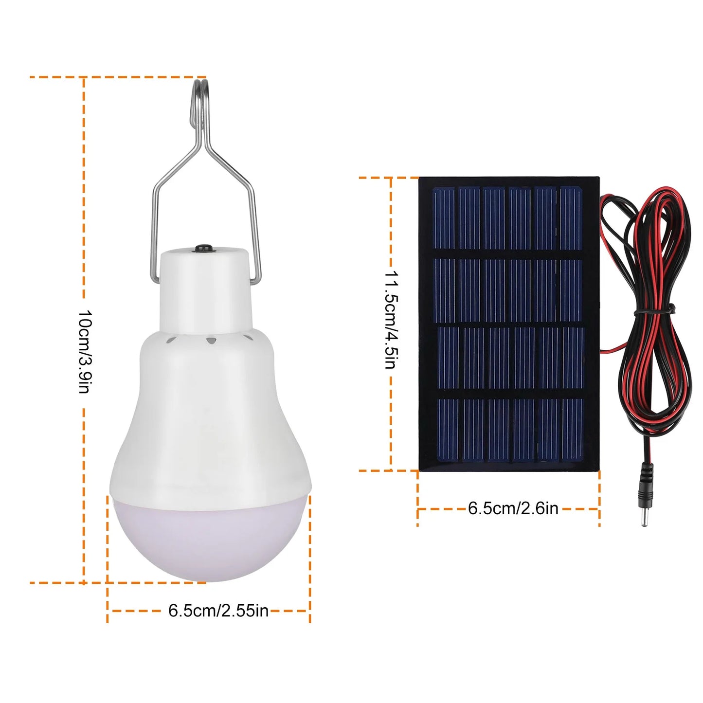 Portable Solar Powered LED Bulb Lights Outdoor Solar Energy Lamp Lighting for Home Fishing Camping Emergency, 3W Rechargeable