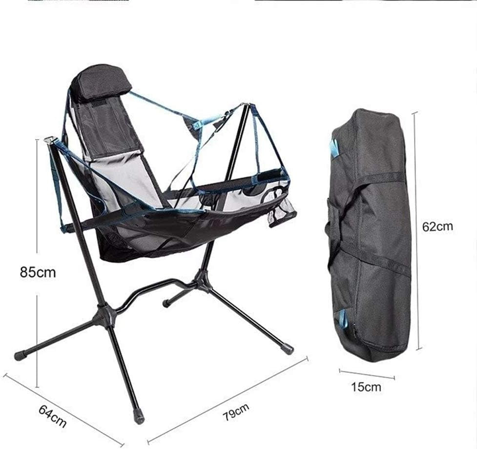 Reclining Camping Chair Portable Heavy Duty Outdoor Folding Camping Chair for Adults Kids,Aluminum Alloy Camping Chair Backrest Folding Swing Chair for Camping,Lawn,Beach,Picnic,Travel,Stargaze