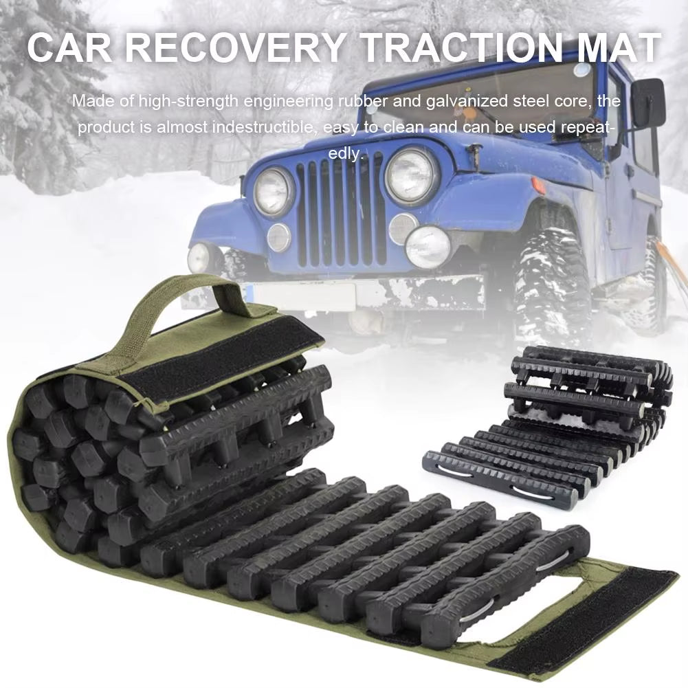 Recovery Traction Mat Portable Emergency Track Tire Ladder Car Recovery Indestructible Traction Mat for Ice Snow Sand Off-Road