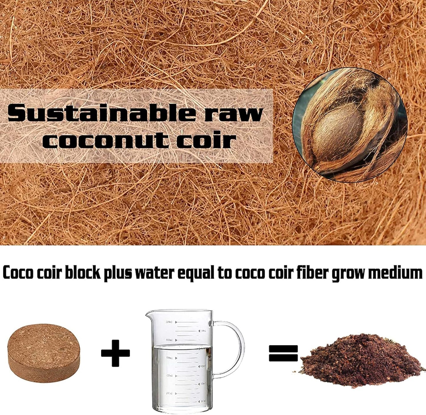 50Pcs(30Mm) Compressed Coco Coir Fiber Potting Soil- Coir Medium, Coconut Soil for Indoors or Outdoors, Bonsai, Herbs, Plants, Flowers and Vegetables