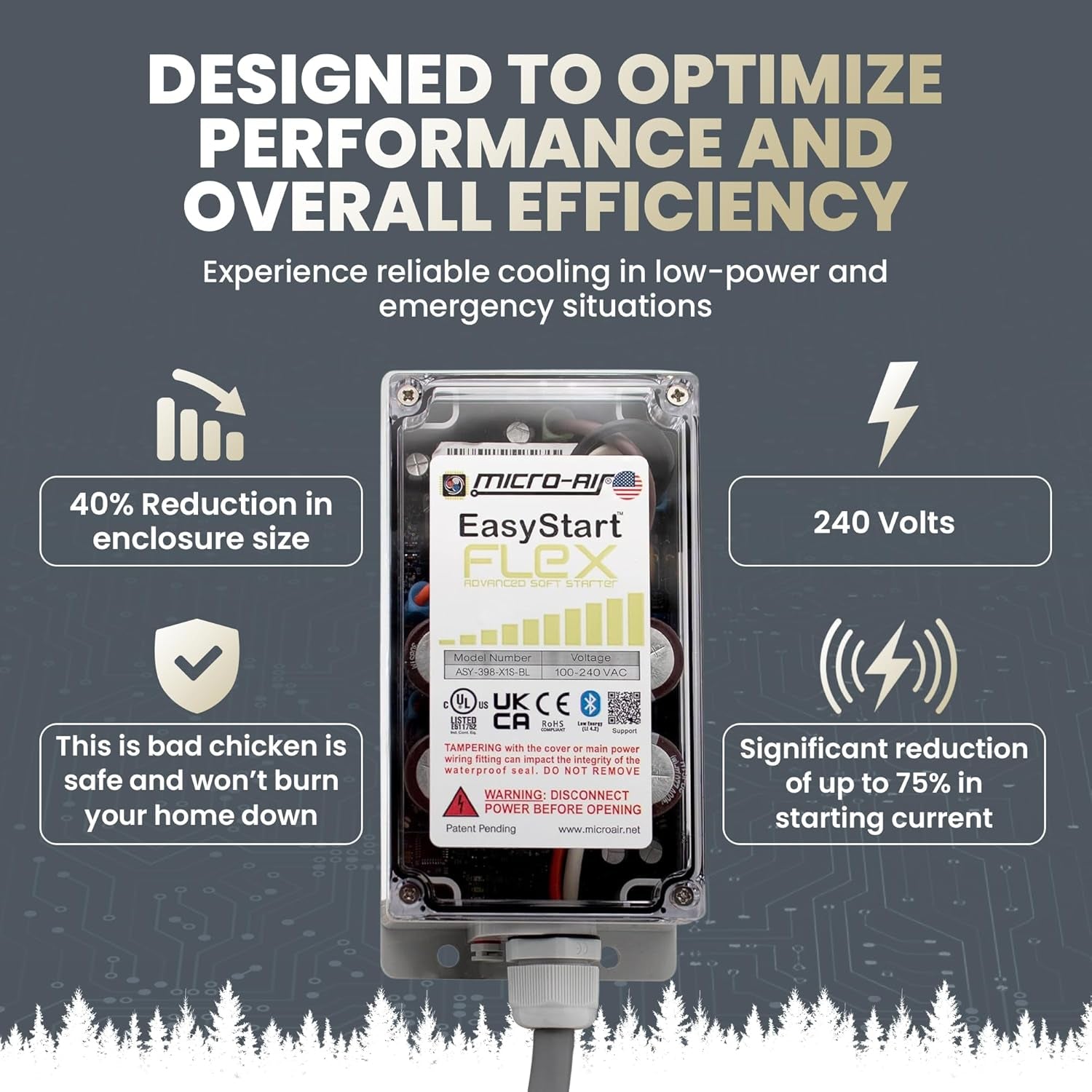 Easystart FLEX 398 - Bluetooth Soft Start Kit for Home Air Conditioner, RV & Commercial Use, Works with Generators, Reduces Power Surge, Efficient Start-Up - up to 6 Tons