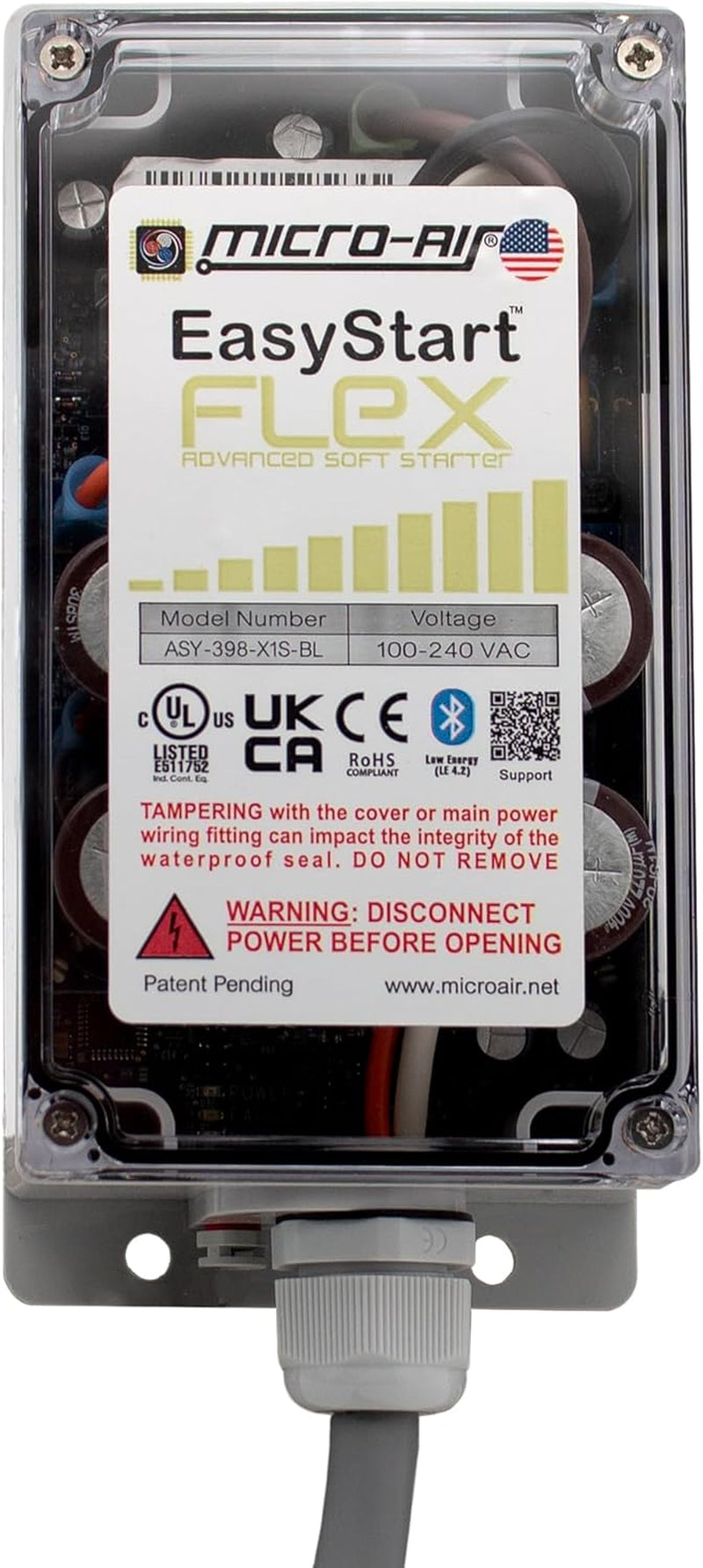 Easystart FLEX 398 - Bluetooth Soft Start Kit for Home Air Conditioner, RV & Commercial Use, Works with Generators, Reduces Power Surge, Efficient Start-Up - up to 6 Tons