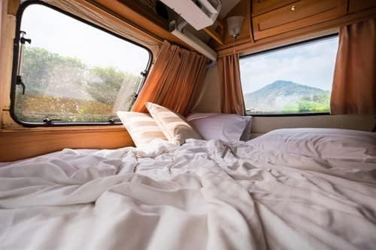 Microfiber RV Sheet Sets, 60X80 Camper Queen, White Solid, Bed Sheets for Campers, Rv'S & Travel Trailers Easy Fit Mattress up to 10 Inch Deep Pockets - Fitted RV Sheets