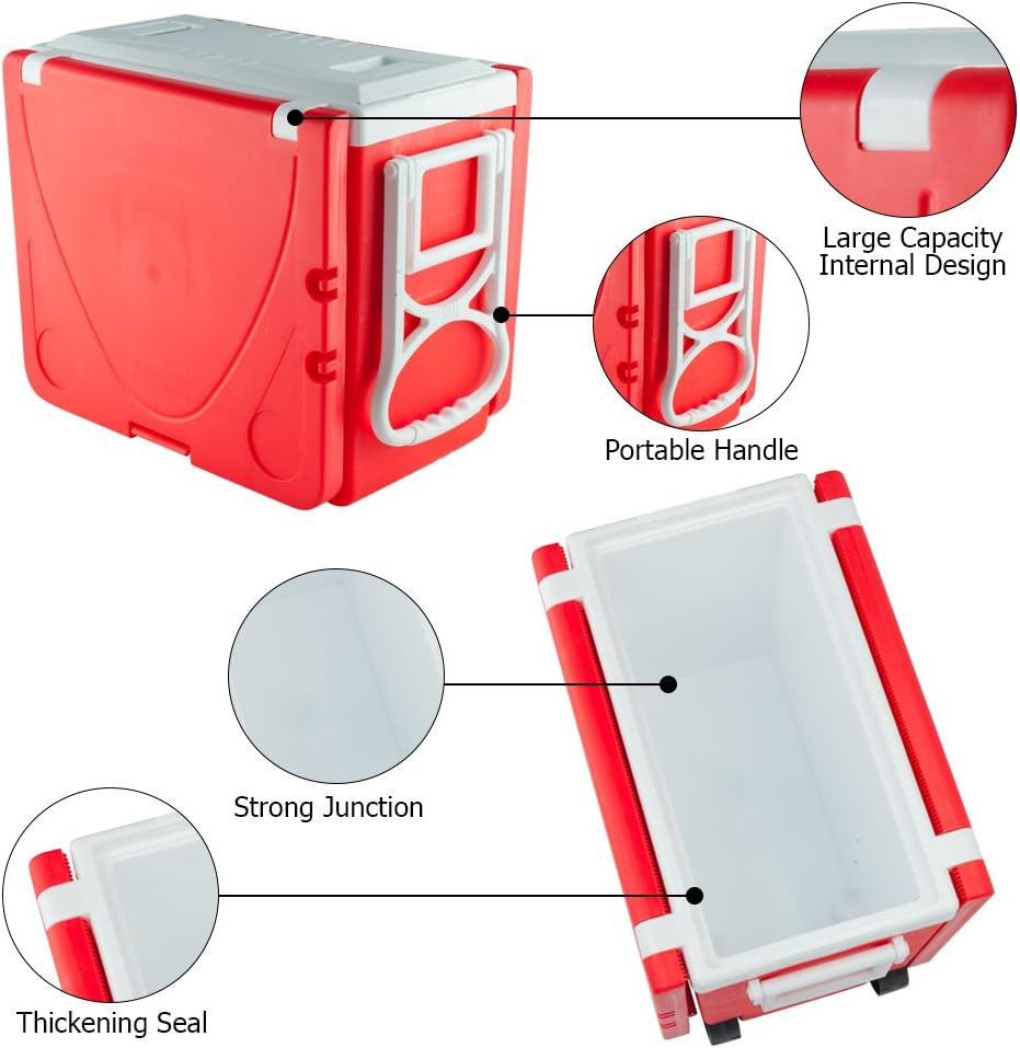 Rolling Cooler with Picnic Table & Foldable Stools - Your All-in-One Camping Solution