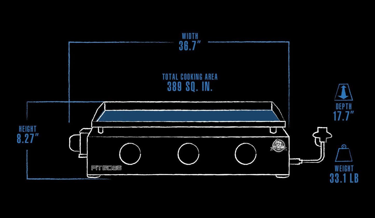 3-Burner Tabletop Propane Gas Griddle