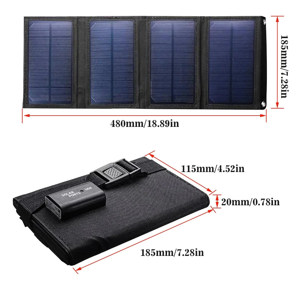 100W 10V Portable Solar Panel Kit, Folding Charger for Camping, RV, Marine, Waterproof