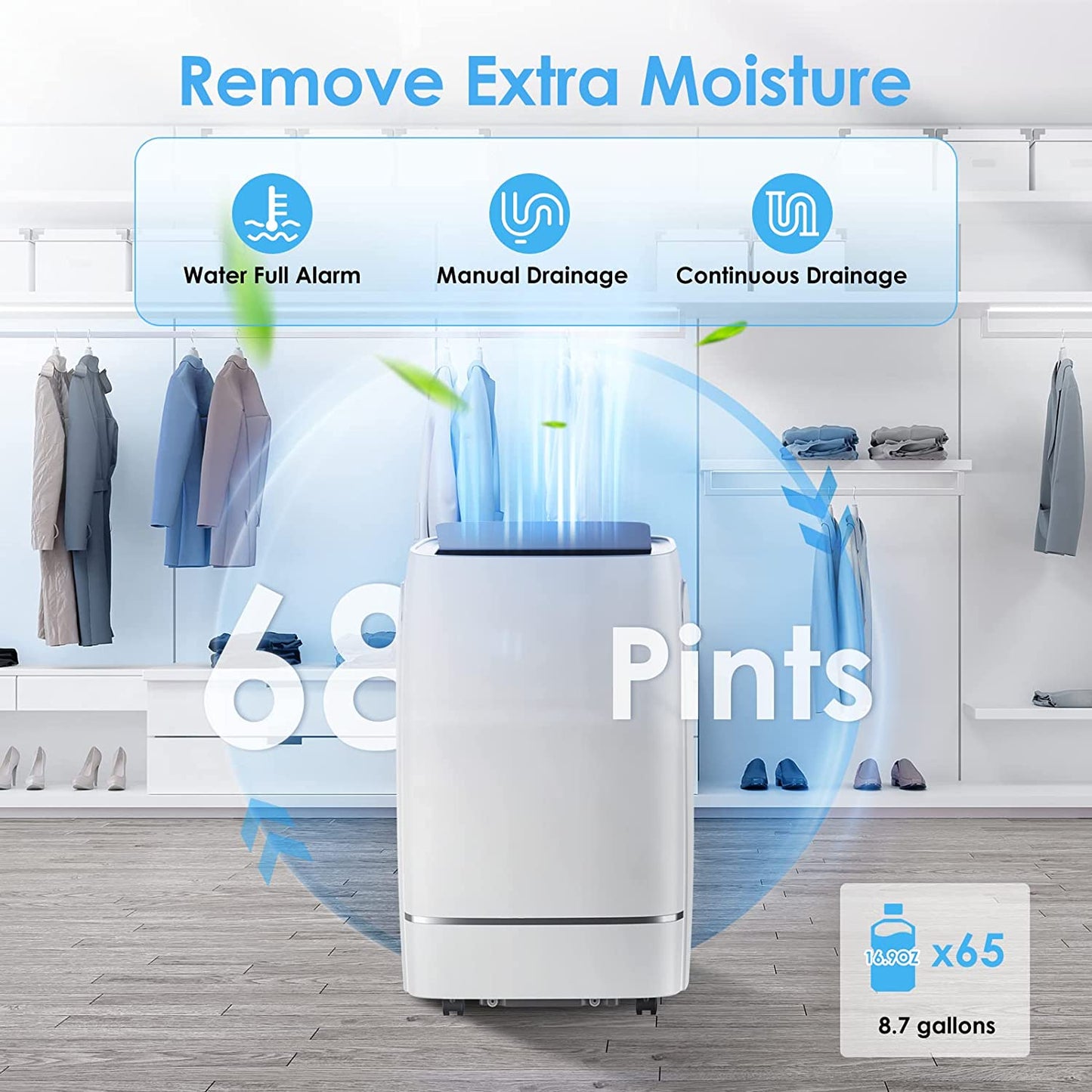 8150BTU (12000 BTU ASHRAE) Portable Air Conditioner, 550 Sq. Ft, 2023 Ultra Quiet 3-In-1 Portable AC Unit, Wide Oscillation, 24H Timer, Air Conditioner Portable for Room, Remote Control