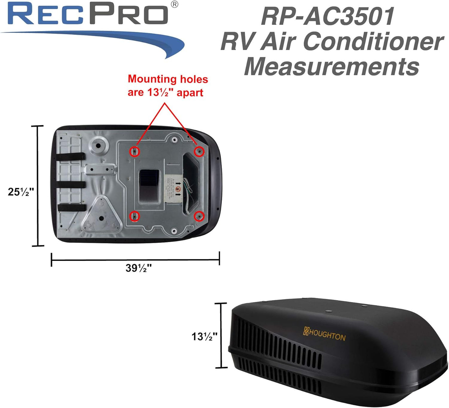 RV Air Conditioner 13.5K Ducted or Non-Ducted | Quiet AC | 110-120V | Cooling Only | Easy Install | All-In-One Unit | for Camper, Fifth Wheel, Food Trucks, (Ducted, Black)