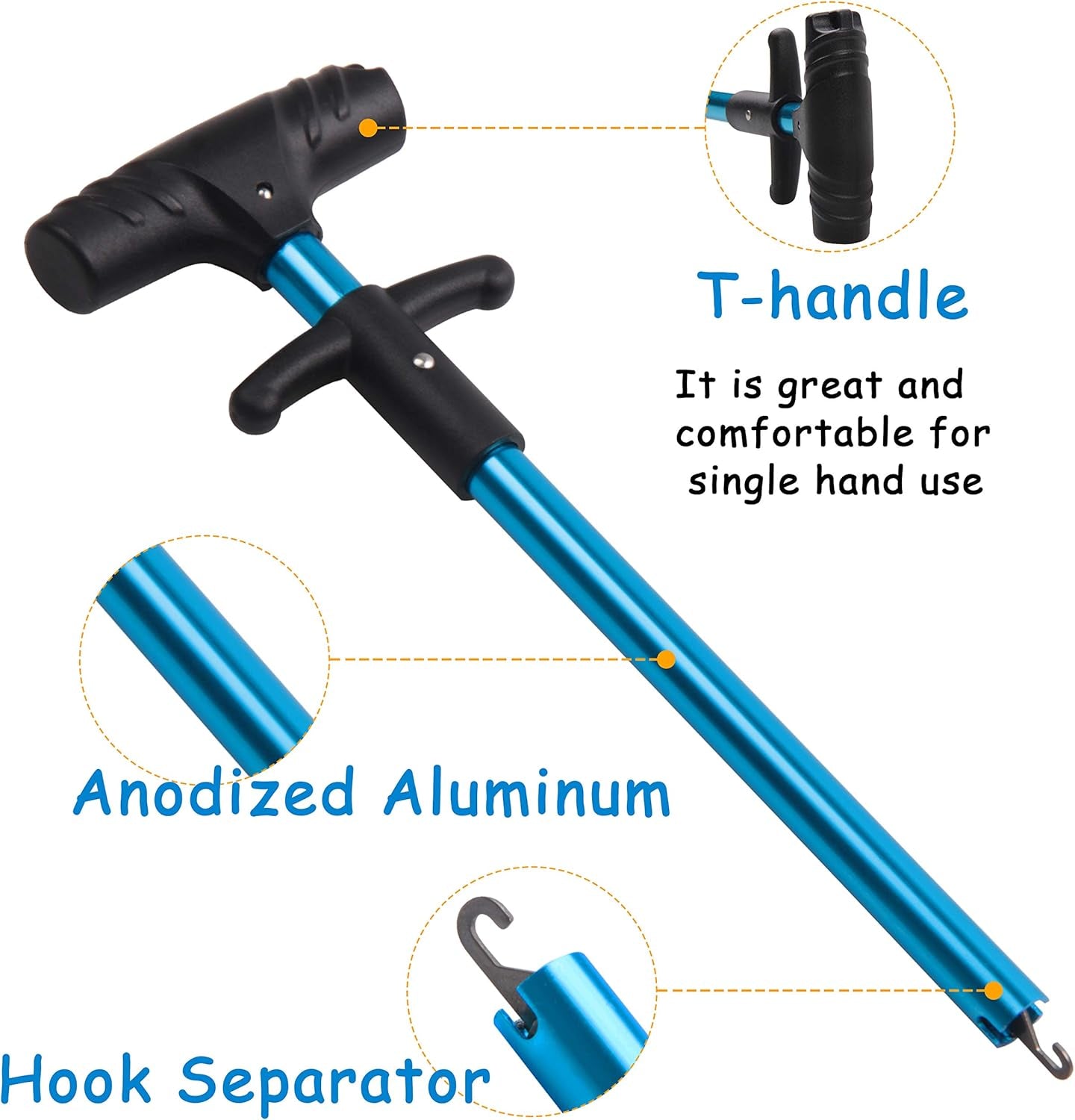 Portable Fish Hook Remover Tools, Squeeze-Out Fishing Pliers Hook Remover with T-Handle Fishing Gear Fishing Accessories Tool