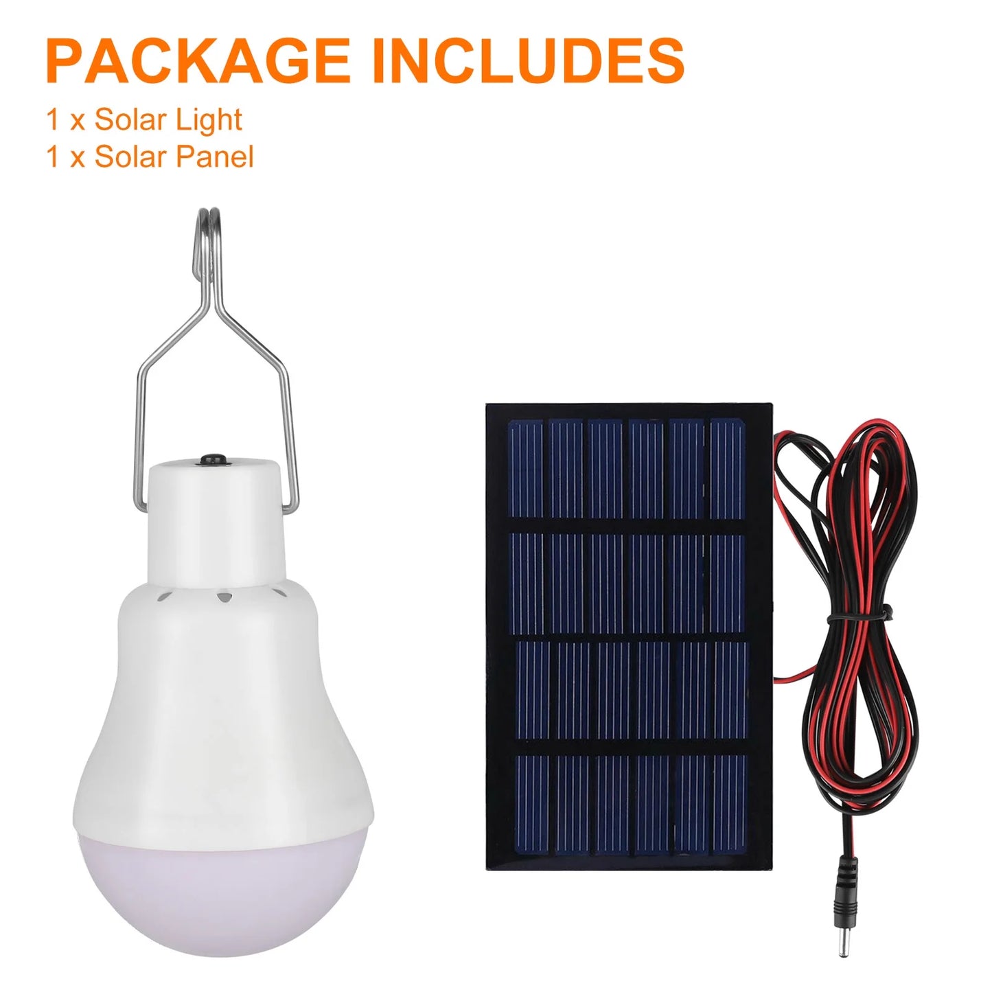 Portable Solar Powered LED Bulb Lights Outdoor Solar Energy Lamp Lighting for Home Fishing Camping Emergency, 3W Rechargeable