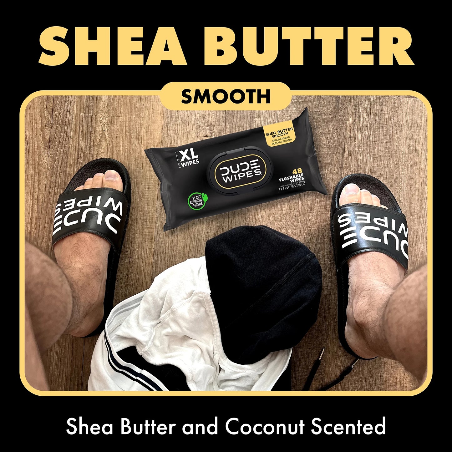Flushable Wipes, Extra Large Shea Butter Smooth Wet Wipes, 144 Count