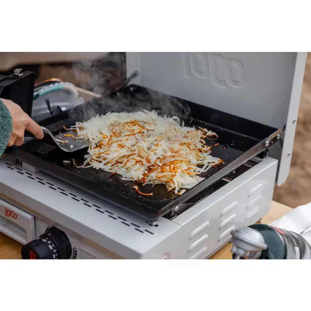 16 In. 1-Burner Portable Tabletop Classic Propane Smarttemp Flat Top Grill/Griddle in Chalk Finish