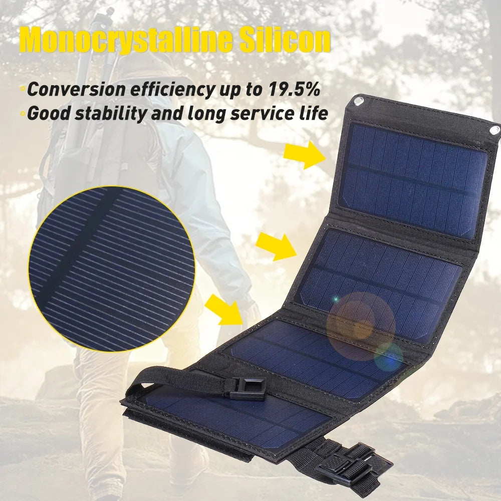 100W 10V Portable Solar Panel Kit, Folding Charger for Camping, RV, Marine, Waterproof