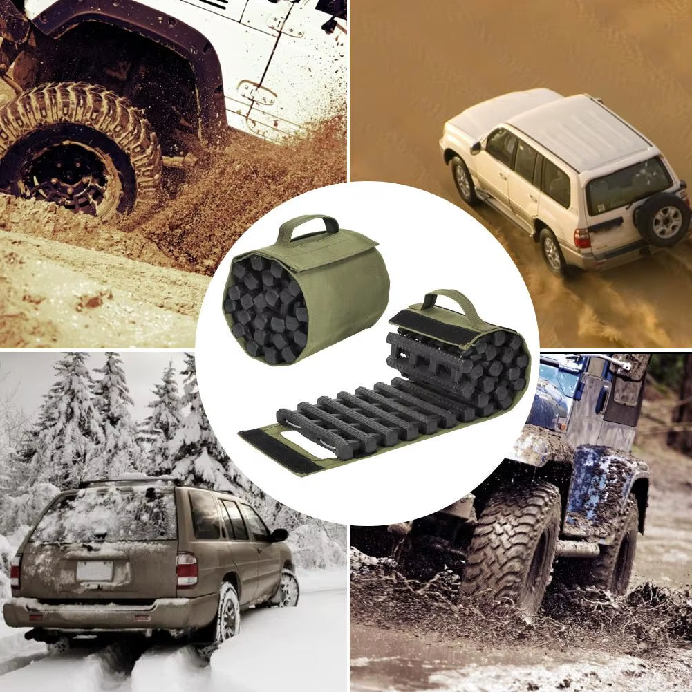 Recovery Traction Mat Portable Emergency Track Tire Ladder Car Recovery Indestructible Traction Mat for Ice Snow Sand Off-Road