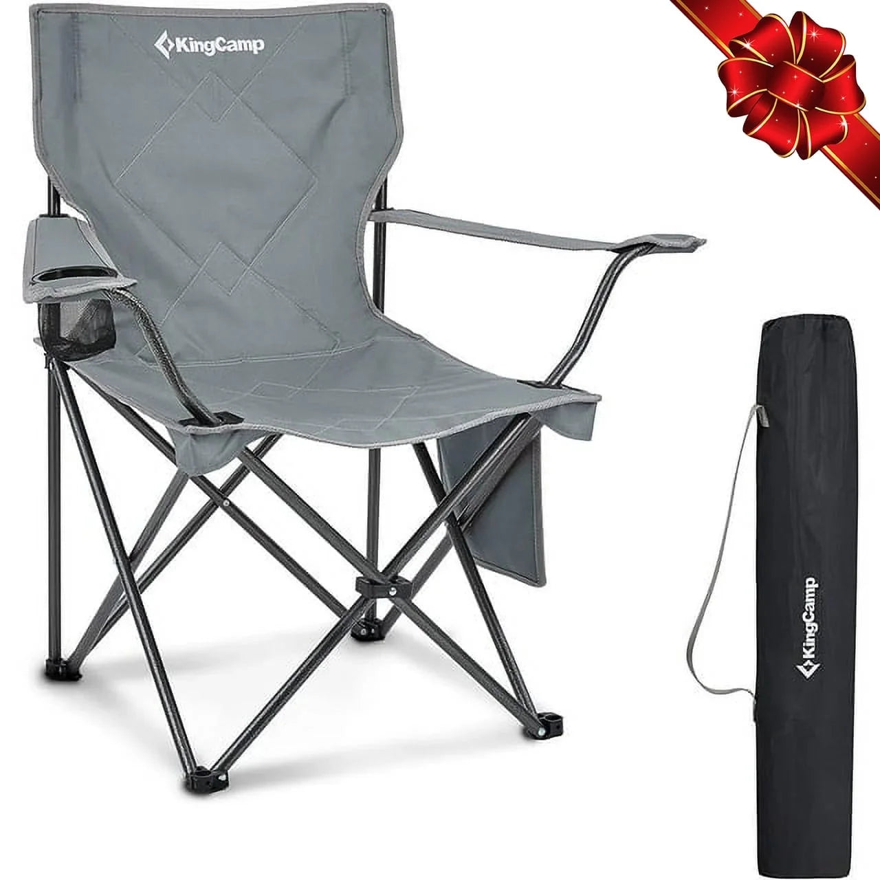 Lightweight Camping Chairs Portable Folding Lawn Chairs Adults Outdoor Support 220Lbs Gray