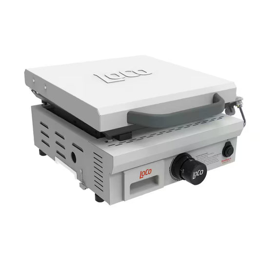 16 In. 1-Burner Portable Tabletop Classic Propane Smarttemp Flat Top Grill/Griddle in Chalk Finish