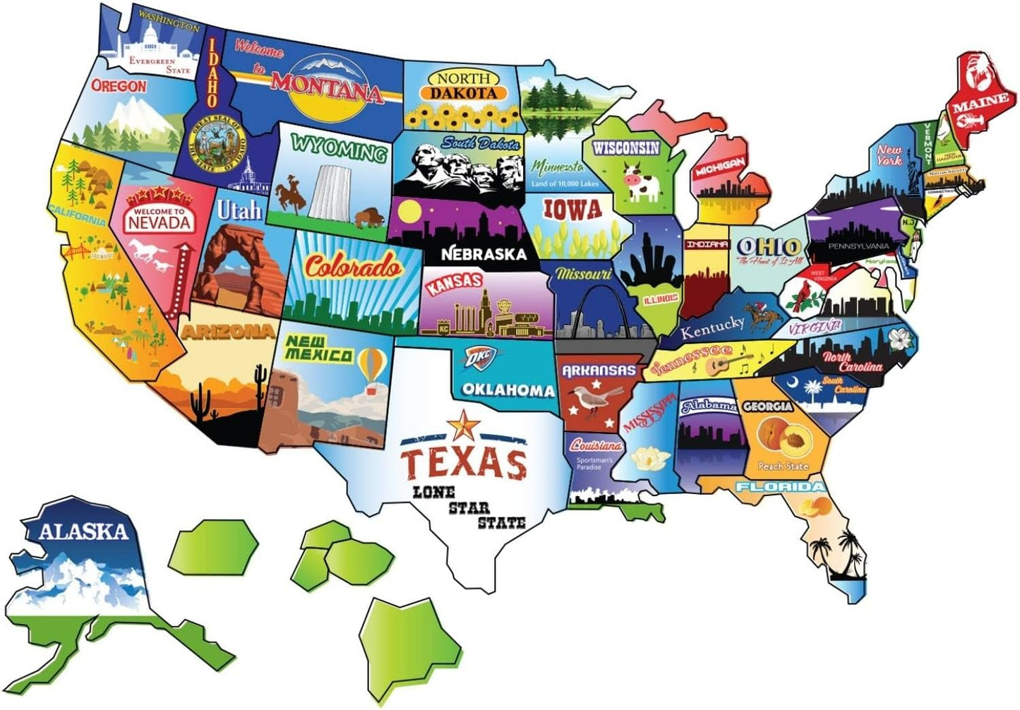 Camper RV Decal Sticker - USA Map for Motorhome Trailer - Camper & RV Accessories - Track States You’Ve Traveled with Our Camper Decal (21" X 15")