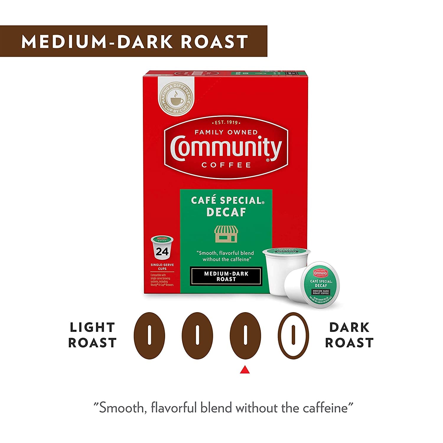 Café Special 36 Count Coffee Pods, Medium Dark Roast Decaf, Compatible with Keurig 2.0 K-Cup Brewers