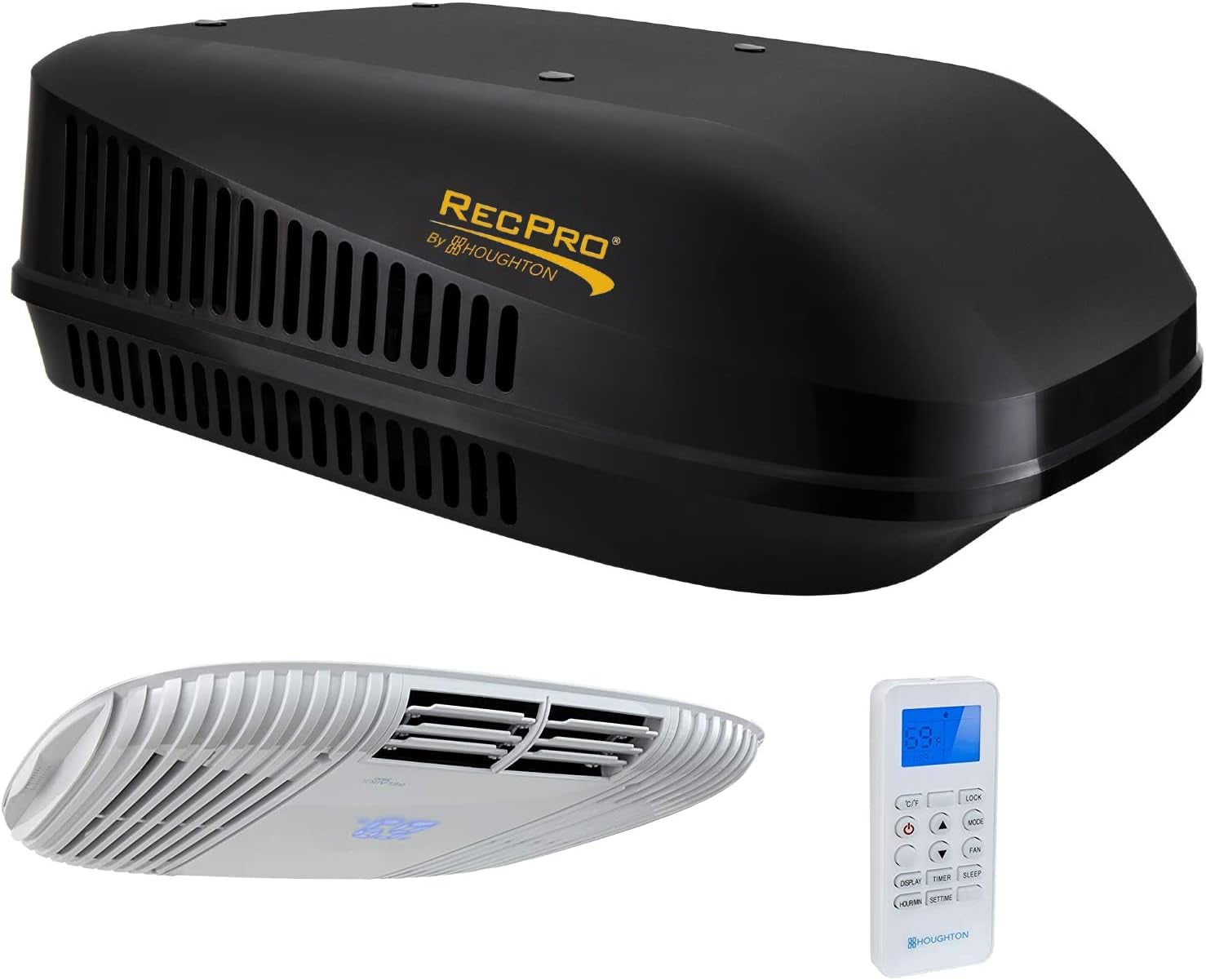 RV Air Conditioner 13.5K Ducted or Non-Ducted | Quiet AC | 110-120V | Cooling Only | Easy Install | All-In-One Unit | for Camper, Fifth Wheel, Food Trucks, (Ducted, Black)