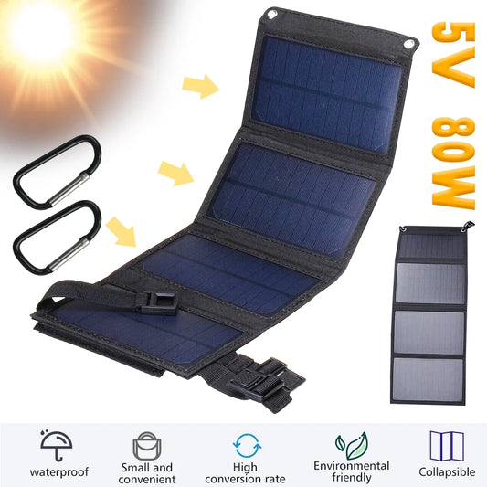 100W 10V Portable Solar Panel Kit, Folding Charger for Camping, RV, Marine, Waterproof