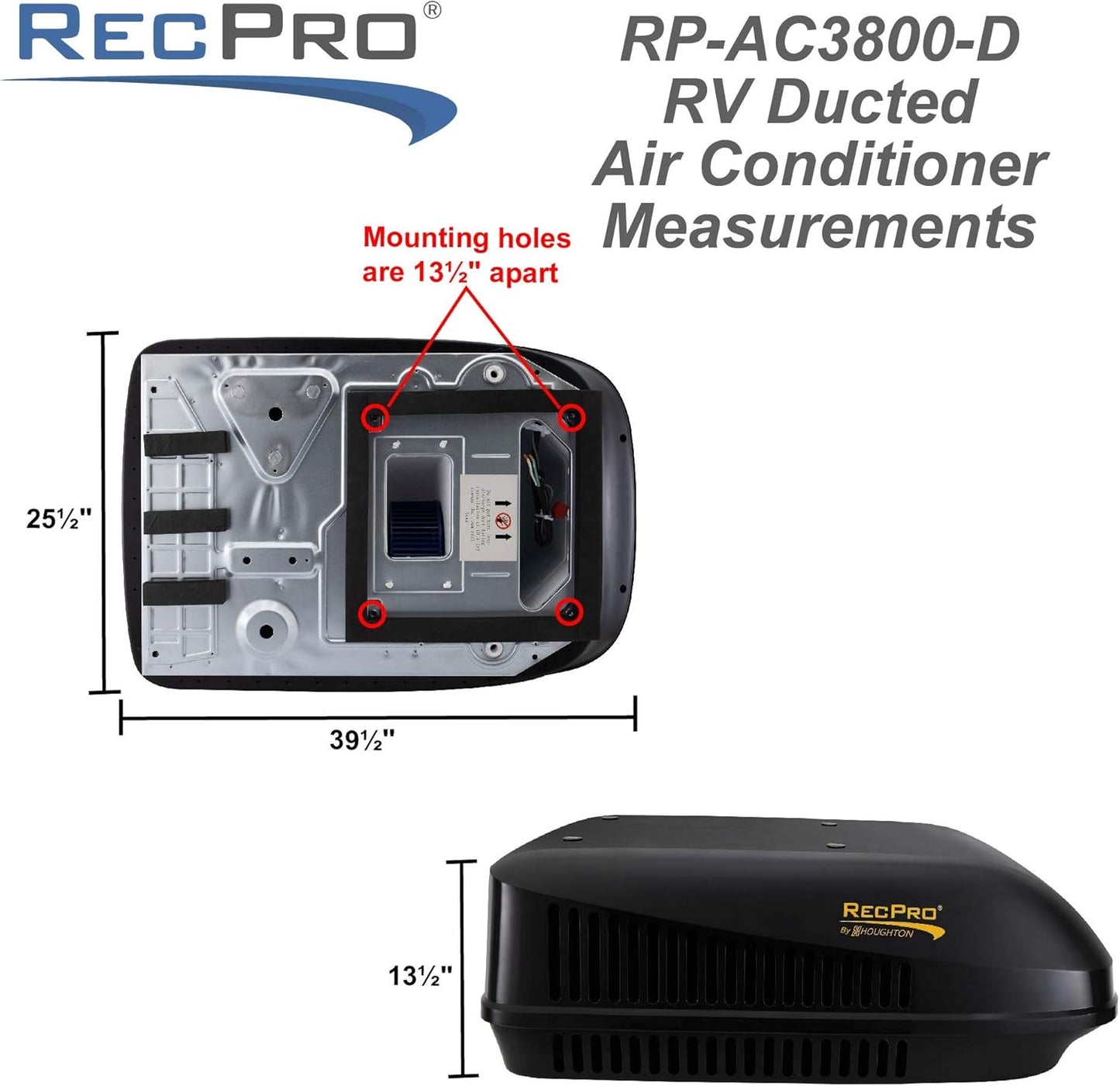 RV Air Conditioner 15K Ducted or Non-Ducted | Quiet AC | 110-120V | Heat Pump and Cooling | Easy Install | All-In-One Unit | for Camper, Fifth Wheel, Food Trucks (Ducted, White)