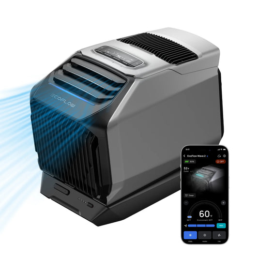Portable Air Conditioner with Heat 5100 BTU for Outdoor WAVE 2, Air Conditioning Unit , Air Portable AC for Tent Camping/Rvs or Home Use (Battery Included)