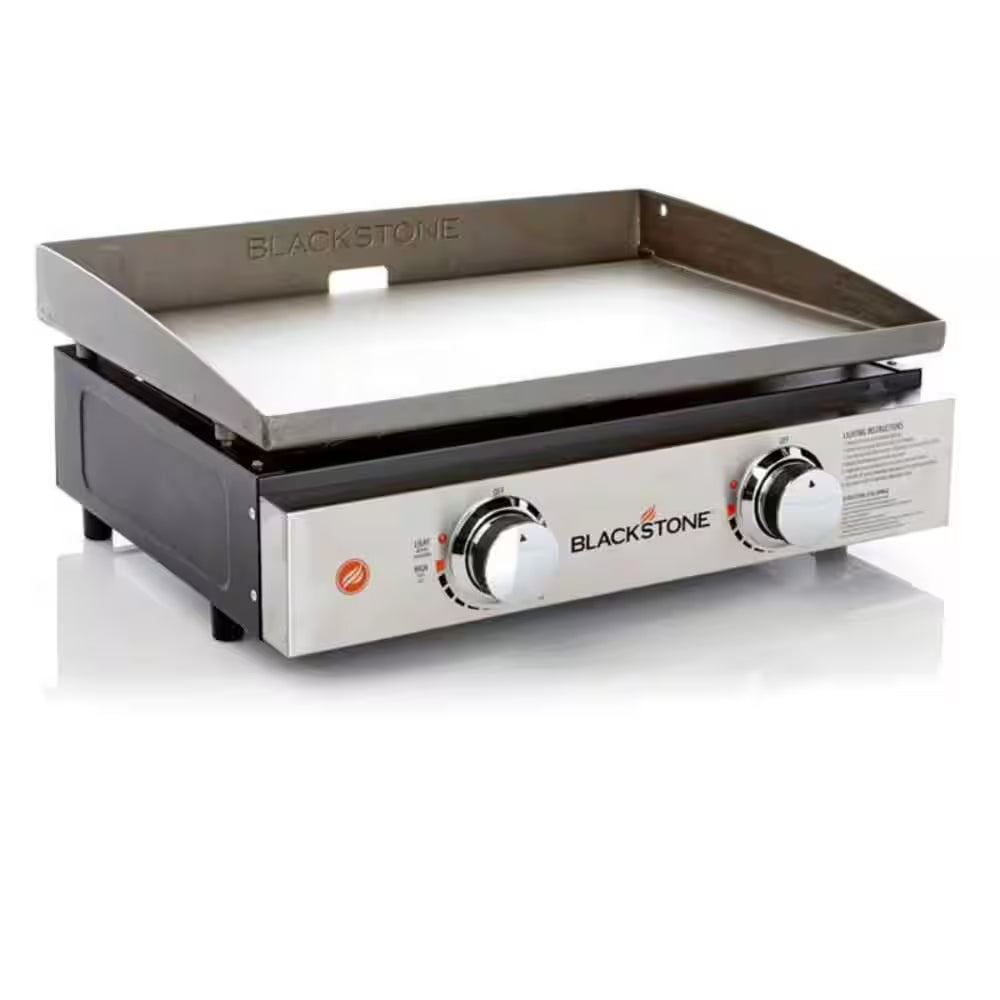 22 In. W 2-Burner Steel Nonstick Surface Tabletop Griddle