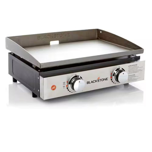 22 In. W 2-Burner Steel Nonstick Surface Tabletop Griddle