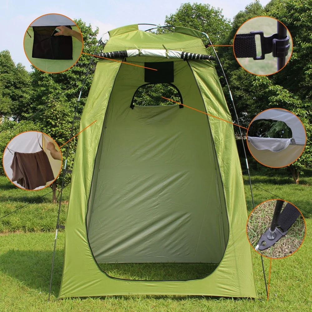 Portable Outdoor Shower Bath Changing Fitting Room Tent Shelter Camping Beach Privacy Toilet,Army Green