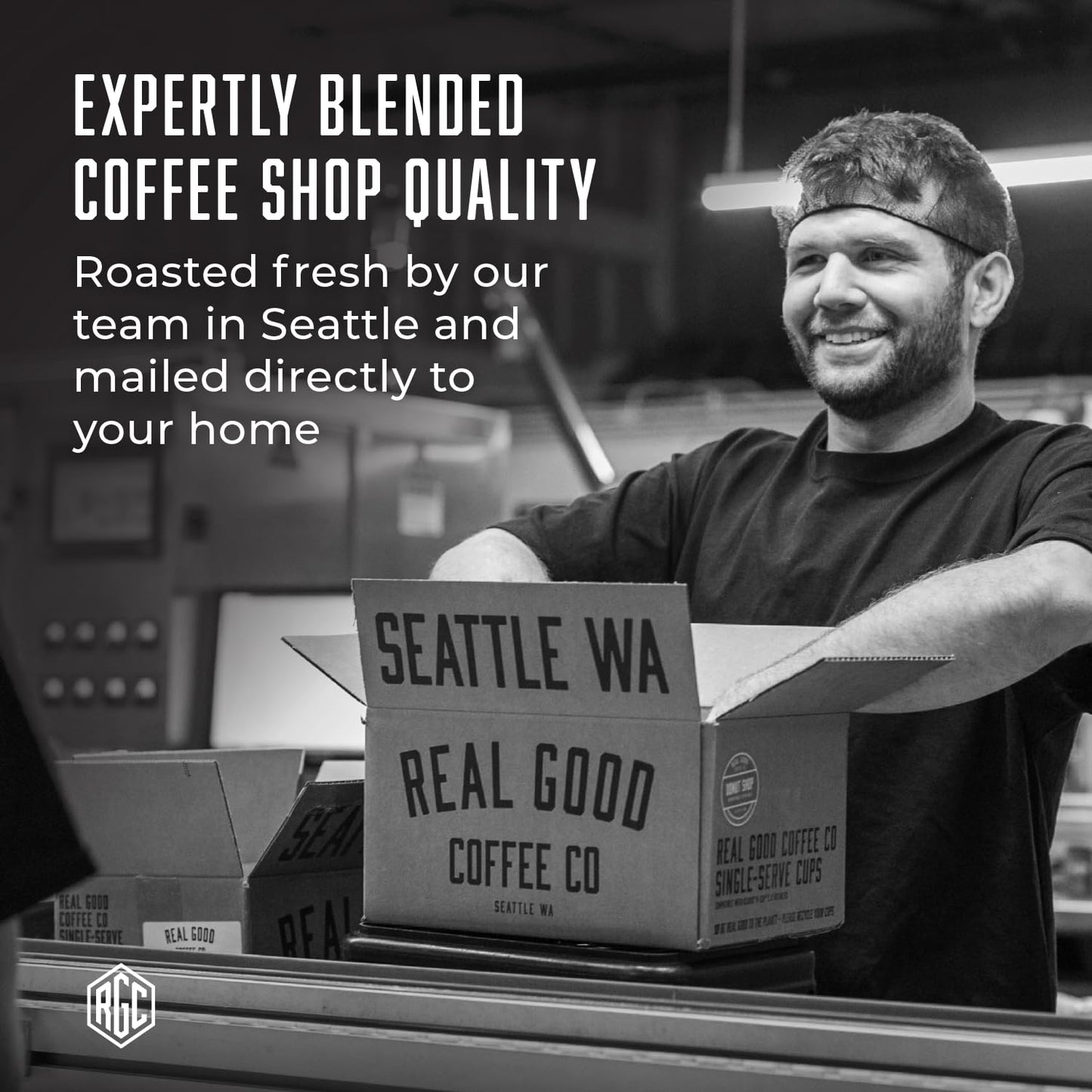 Real Good Coffee - Whole Bean Coffee - Extra Dark French Roast 100% Whole Arabica Roasted in Seattle - 2Lbs
