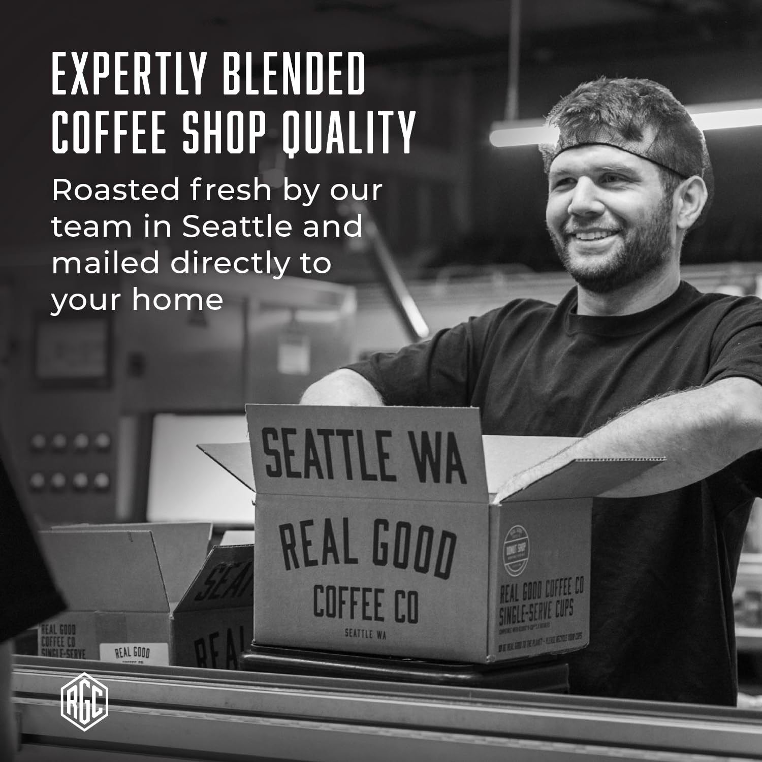 Real Good Coffee - Whole Bean Coffee - Extra Dark French Roast 100% Whole Arabica Roasted in Seattle - 2Lbs