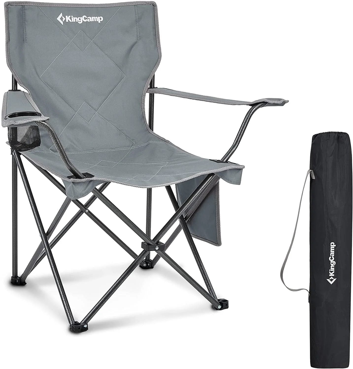 Lightweight Camping Chairs Portable Folding Lawn Chairs Adults Outdoor Support 220Lbs Gray