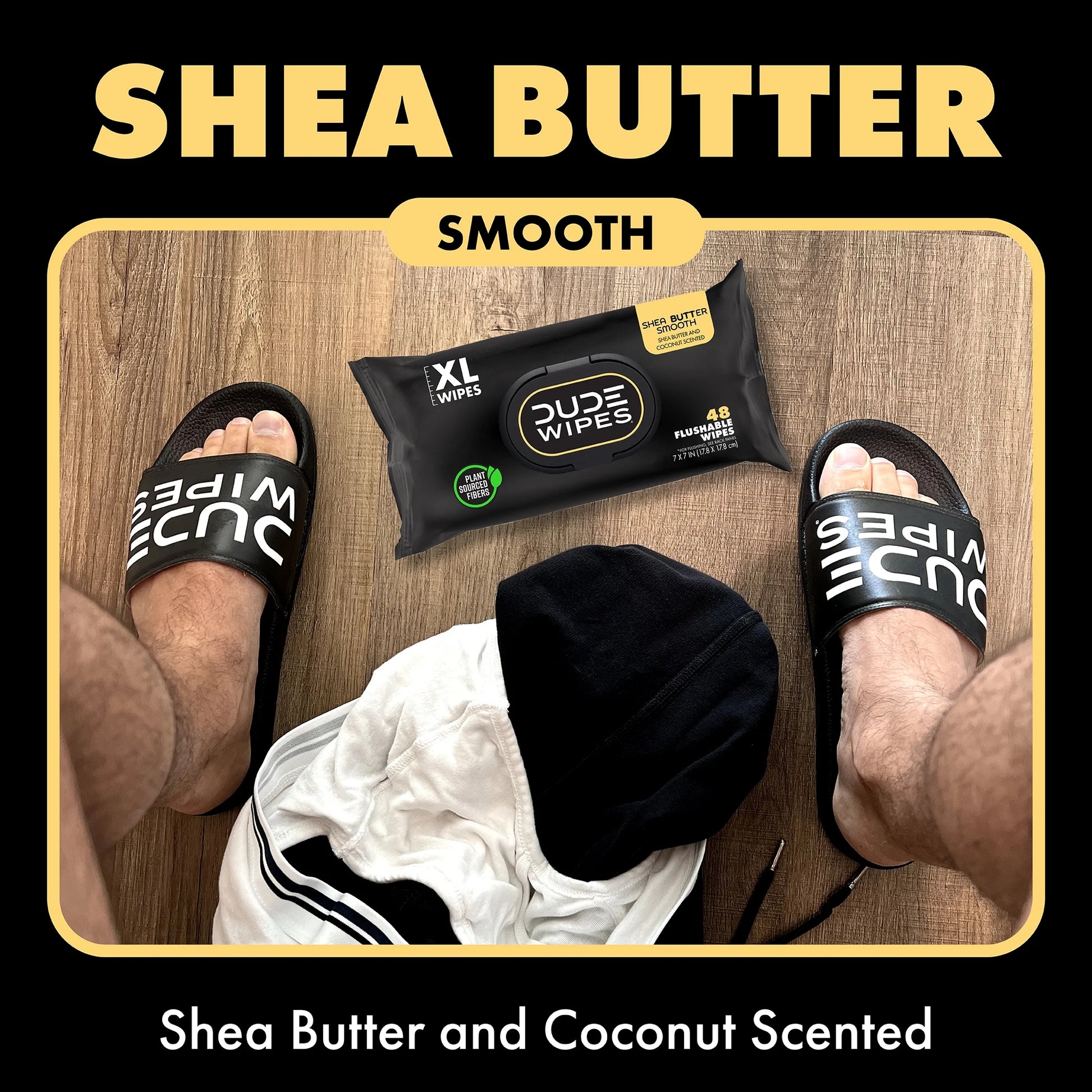Flushable Wipes, Extra Large Shea Butter Smooth Wet Wipes, 144 Count