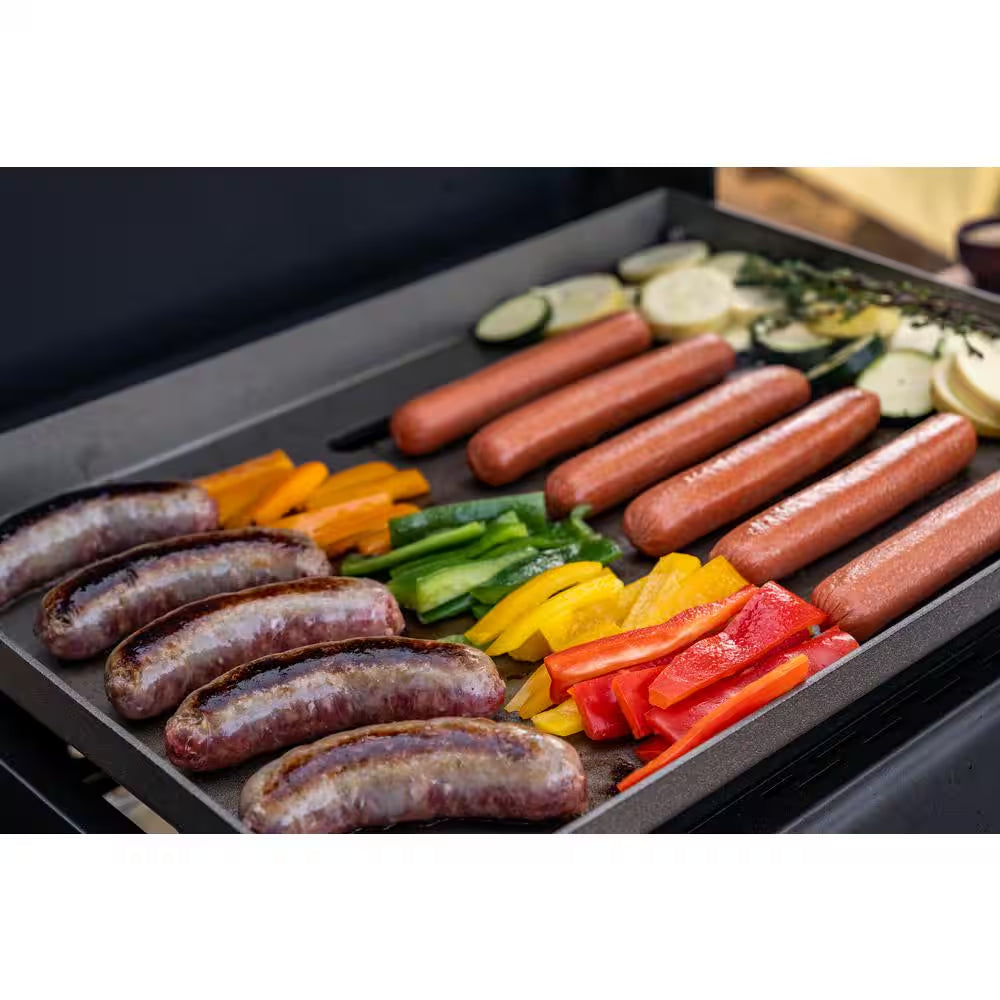 Daytona 2-Burner Propane Gas Grill 21 In. Flat Top Griddle with Foldable Cart in Black