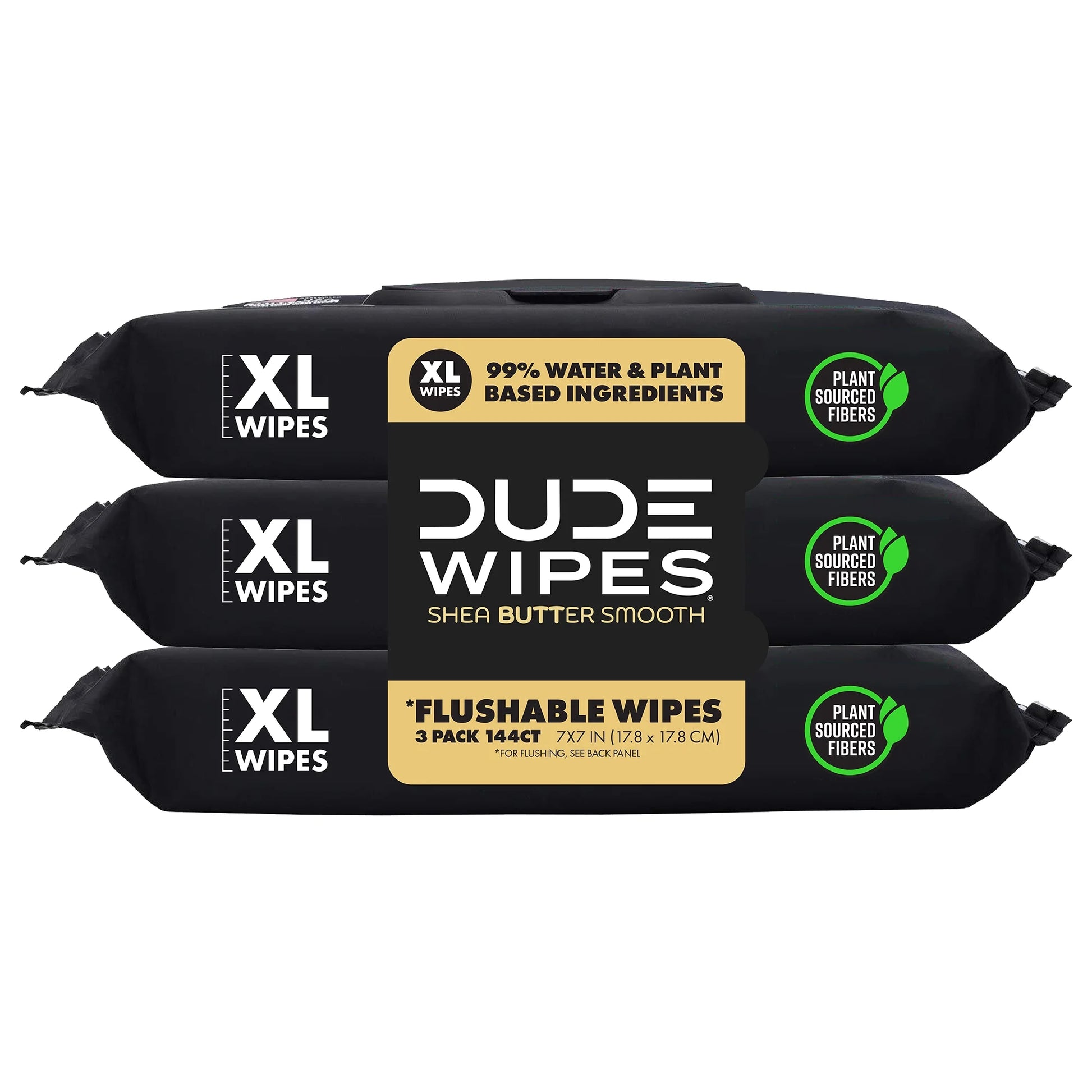Flushable Wipes, Extra Large Shea Butter Smooth Wet Wipes, 144 Count