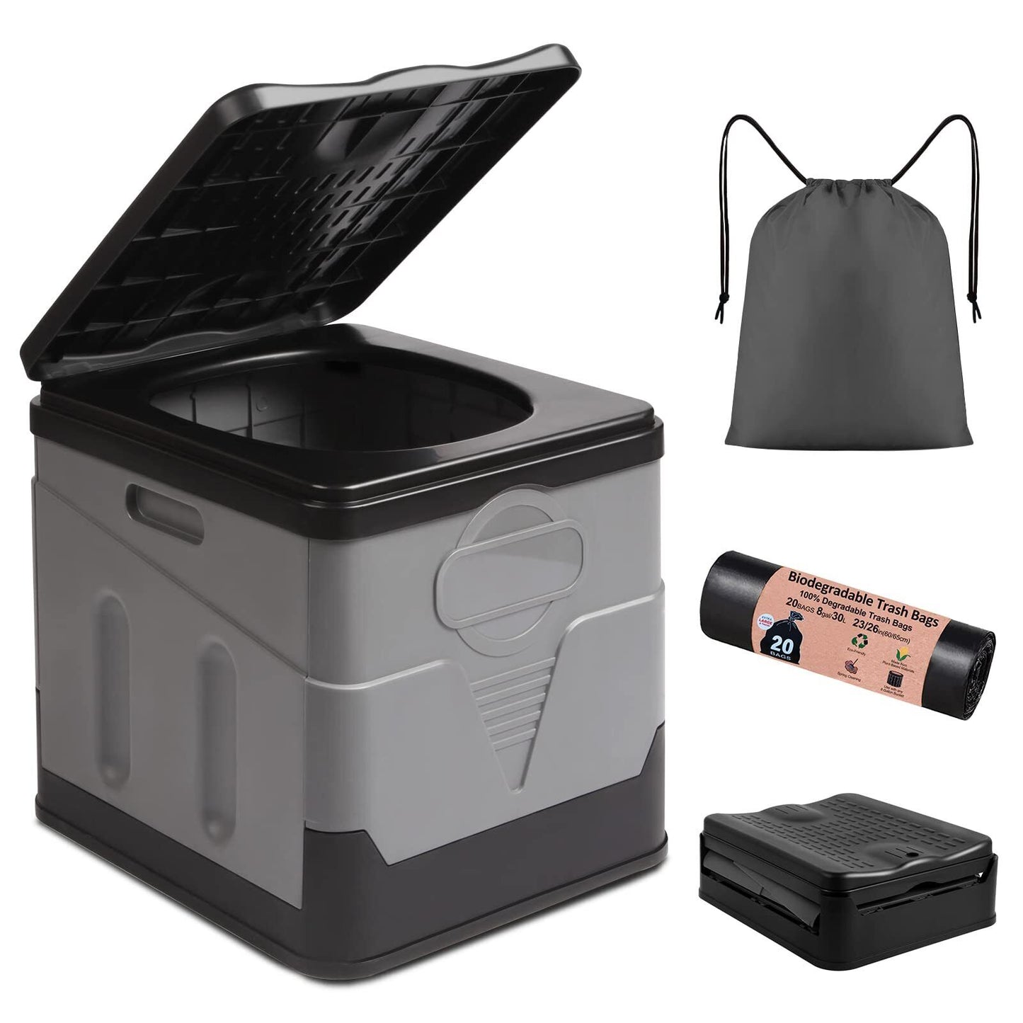 PORMYTRIP Portable Toilet Camping Toilet Foldable Toilet for Car Indoor Outdo...