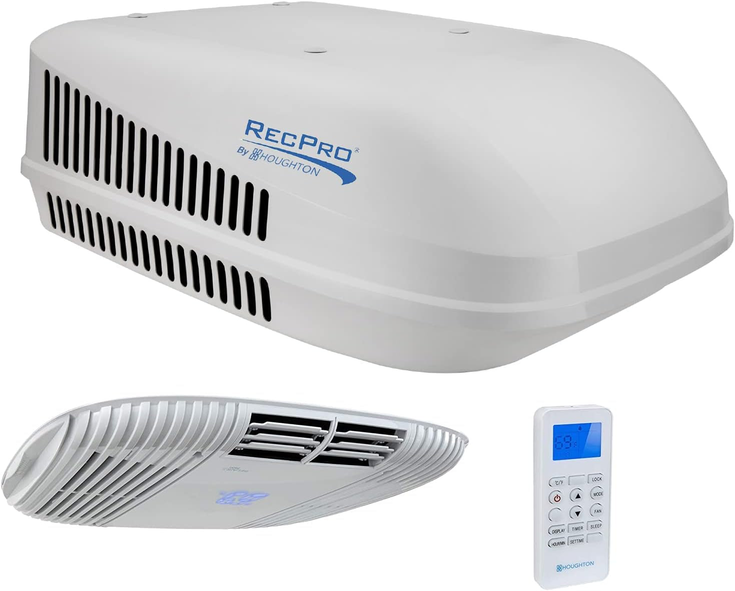 RV Air Conditioner 15K Ducted or Non-Ducted | Quiet AC | 110-120V | Heat Pump and Cooling | Easy Install | All-In-One Unit | for Camper, Fifth Wheel, Food Trucks (Ducted, White)