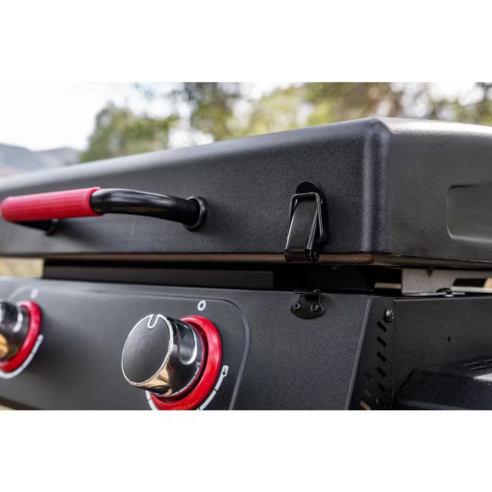 Daytona 2-Burner Propane Gas Grill 21 In. Flat Top Griddle with Foldable Cart in Black