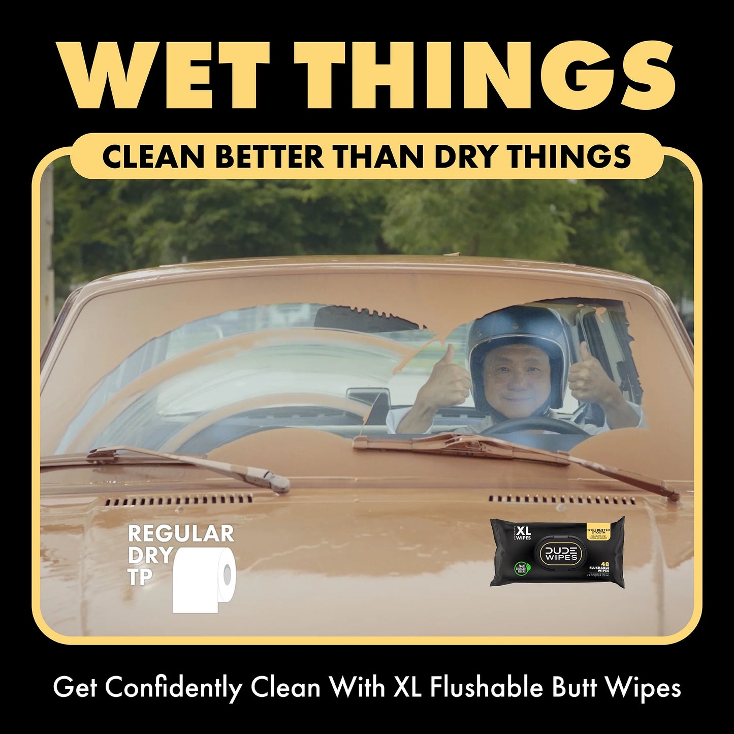 Flushable Wipes, Extra Large Shea Butter Smooth Wet Wipes, 144 Count